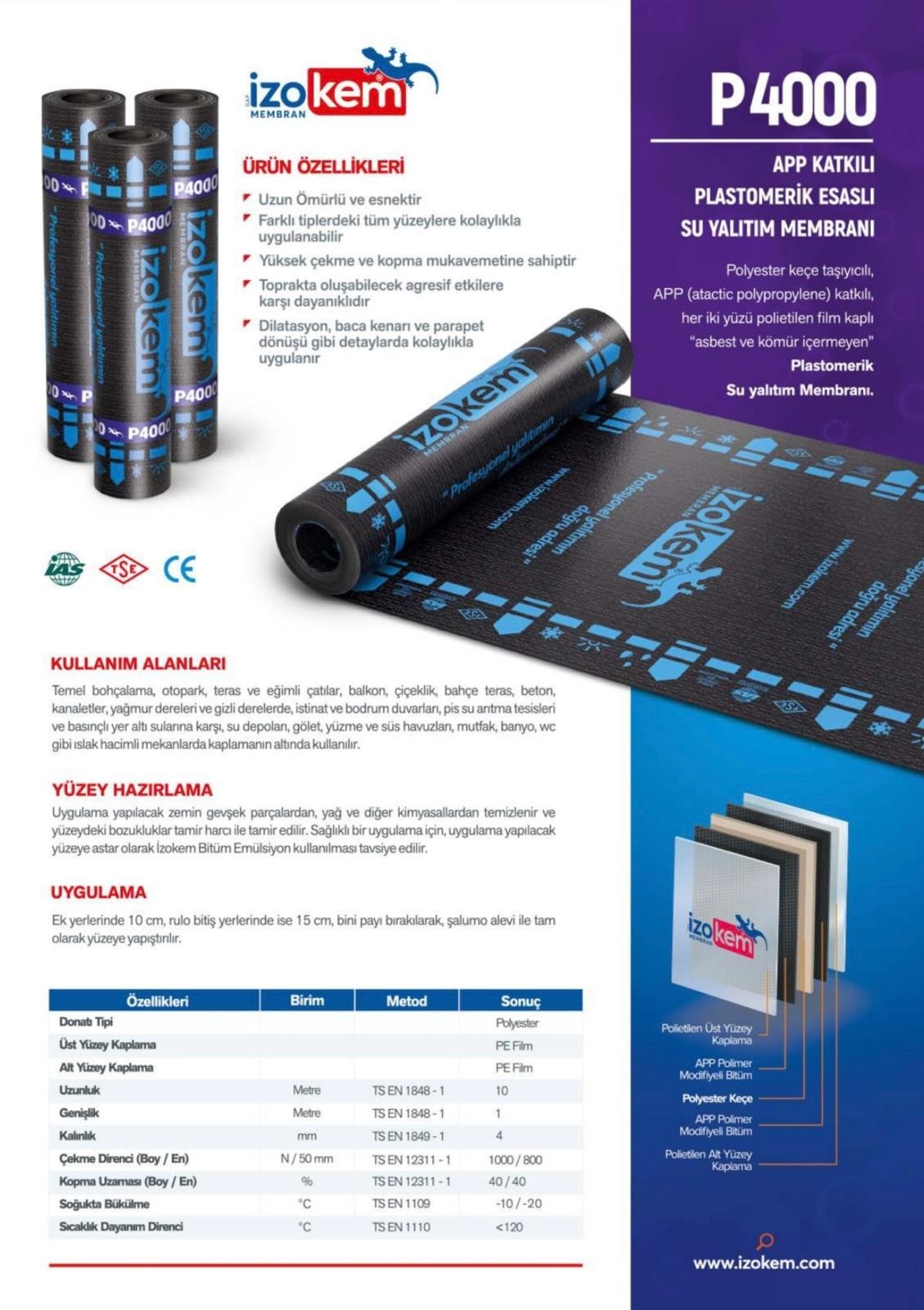 İZOKEM P4000 TEMEL MEMBRAN
